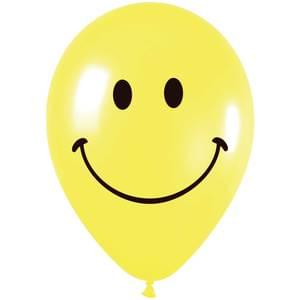 18-Inch Smiley Face Yellow Balloons-100 pcs