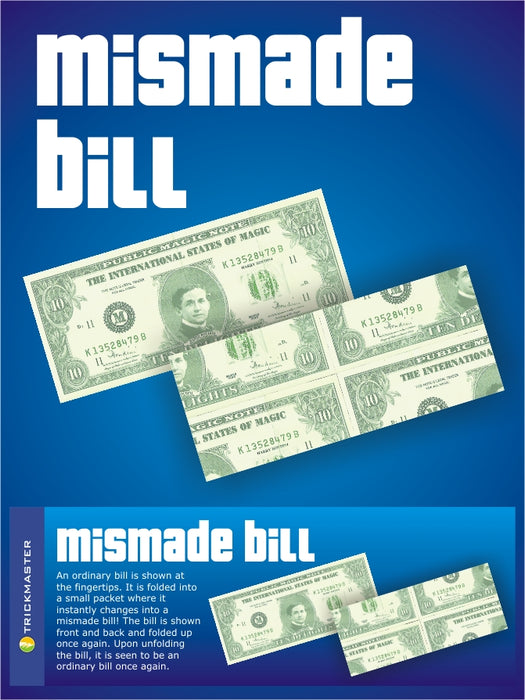 Mismade Bill - magic 10 dollar bill