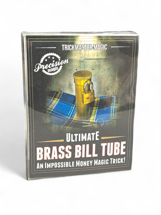 Ultimate Bill Tube with Vanishing Hanky Brass by Trickmaster