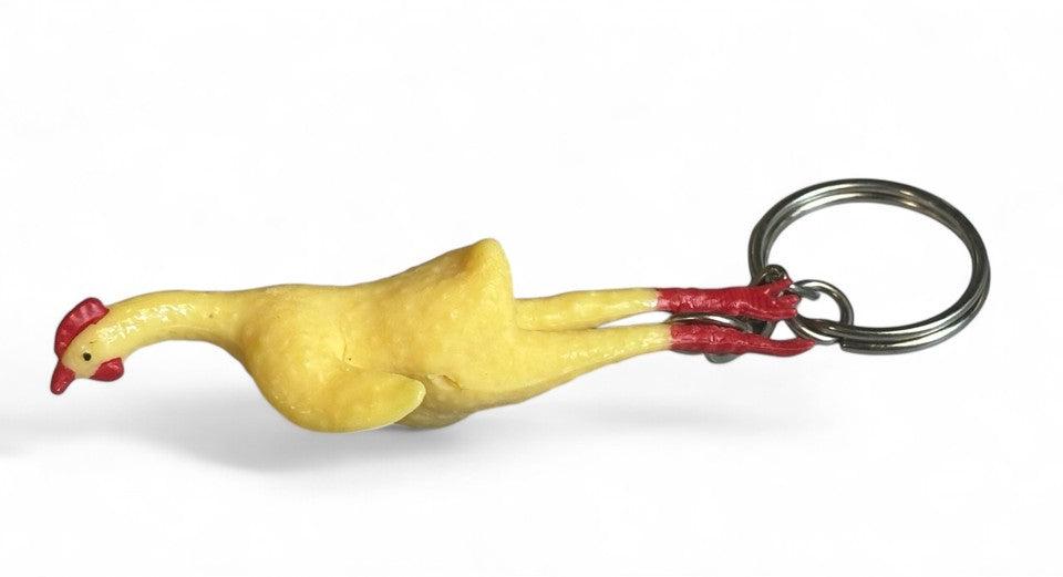 3" Stretch Rubber Chicken Keychain