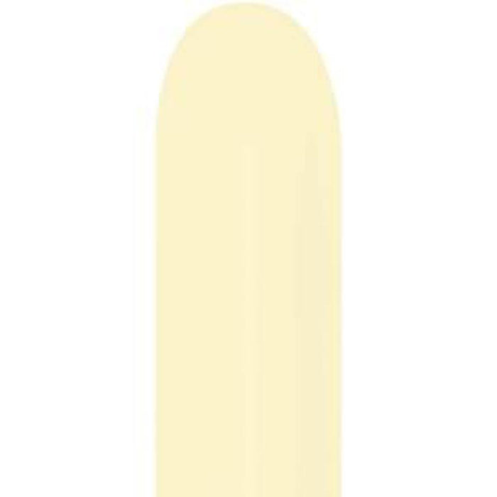 260-Pastel Matte Yellow, Nozzle Up Sempertex Balloons-50 pcs