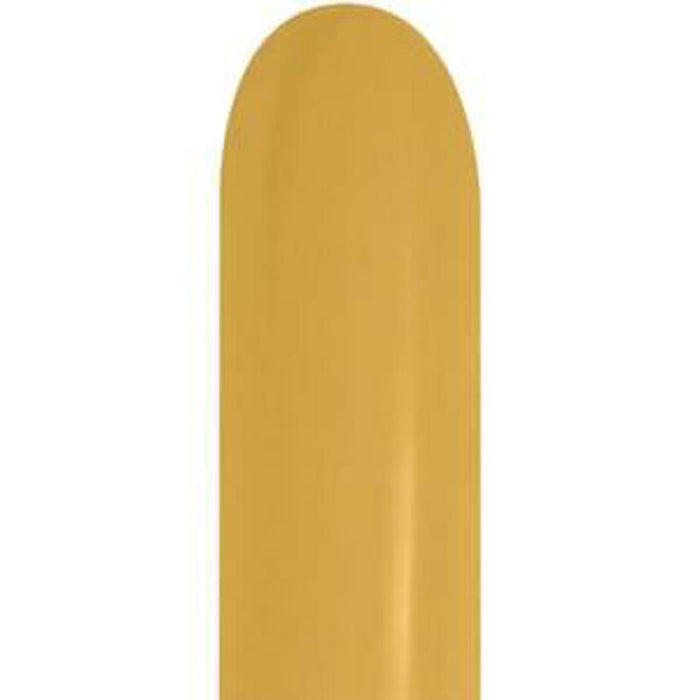 260-Metallic Gold, Nozzle Up Sempertex Balloons-50 pcs