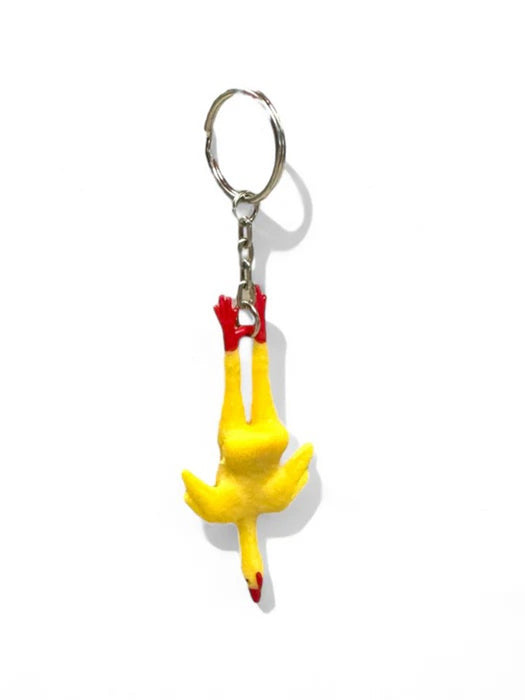 3" Stretch Rubber Chicken Keychain