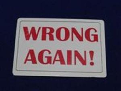 WRONG AGAIN Bicycle Poker Size Blue Back