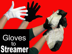 Black and White Gloves to Streamer