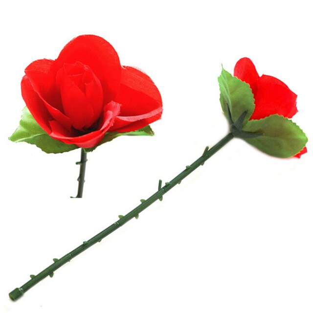 Appearing Rose with Plastic Stem