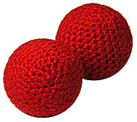 Chop Cup Balls Set of Two 1 1/4 inch Red Knit