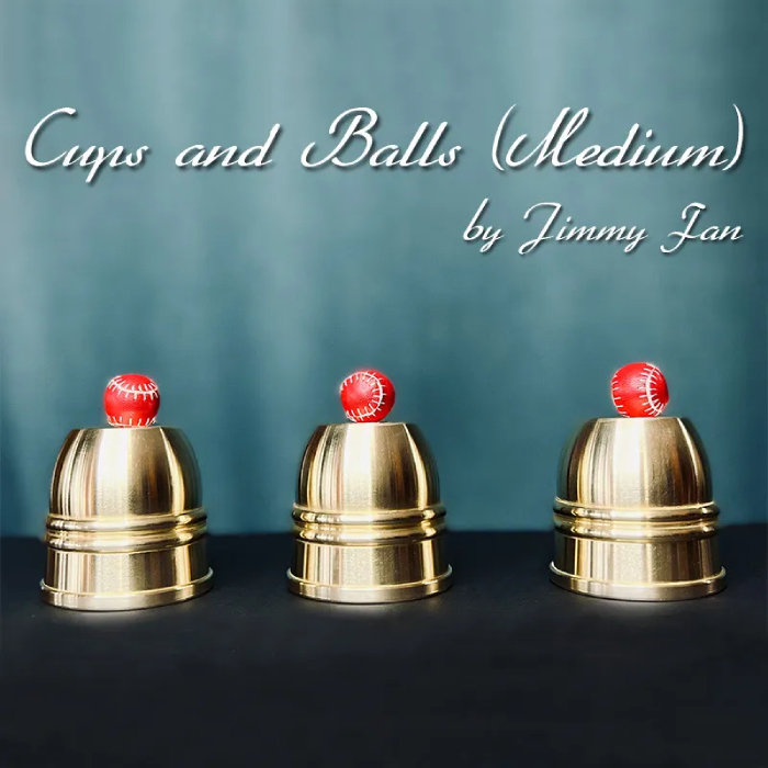 Cups and Balls Combo Set by Jimmy Fan (Heavy Brass with Leather Baseballs)