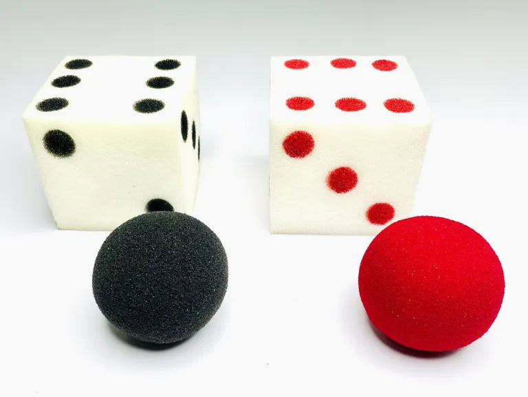 SPONGE BALLS TO DICE - LARGE 4" - Red/White MHM