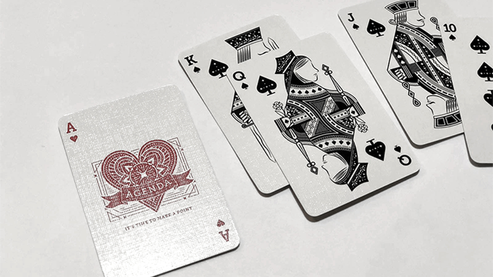 Mini Agenda Playing Cards-White