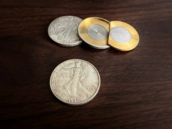 Multipurpose Flipper Coin Set (Walking Liberty Half Dollar) by Oliver Magic - MHM