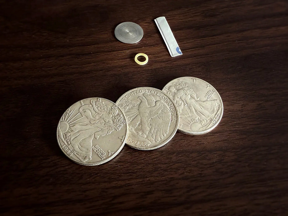 Multipurpose Flipper Coin Set (Walking Liberty Half Dollar) by Oliver Magic - MHM