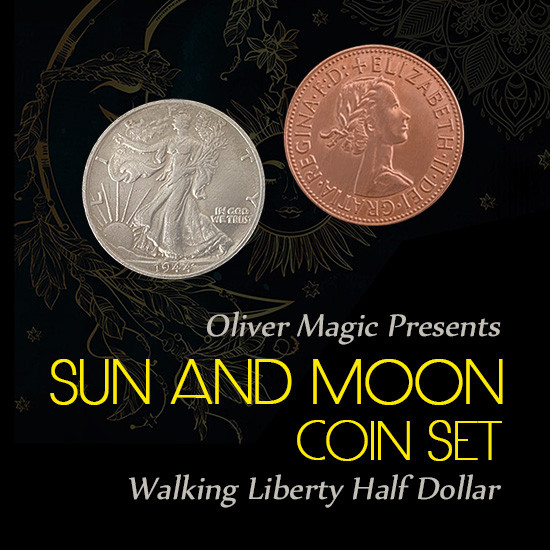 Sun and Moon Coin Set Walking Liberty Half Dollar by Oliver Magic