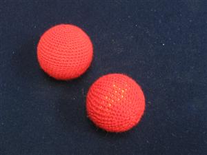 Chop Cup Balls Set of Two 3/4 inch Red Knit