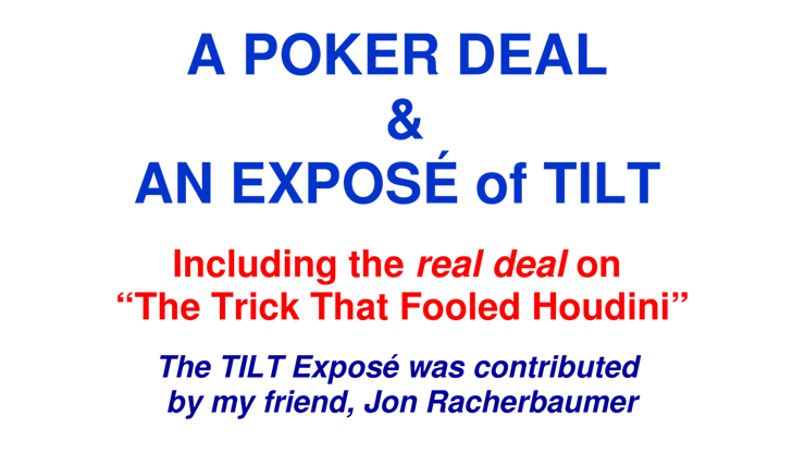 A Poker Deal & An ExposÃ© of TILT by Paul A. Lelekis eBook DOWNLOAD