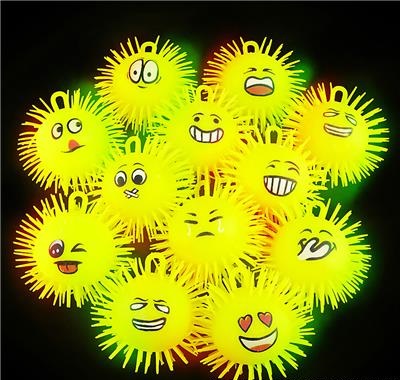 5\" Light Up Emoticon Puffer Ball (case of 144)