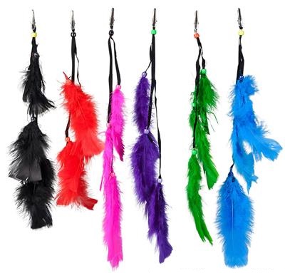 14\" Feather Hair Clips (case of 1200)