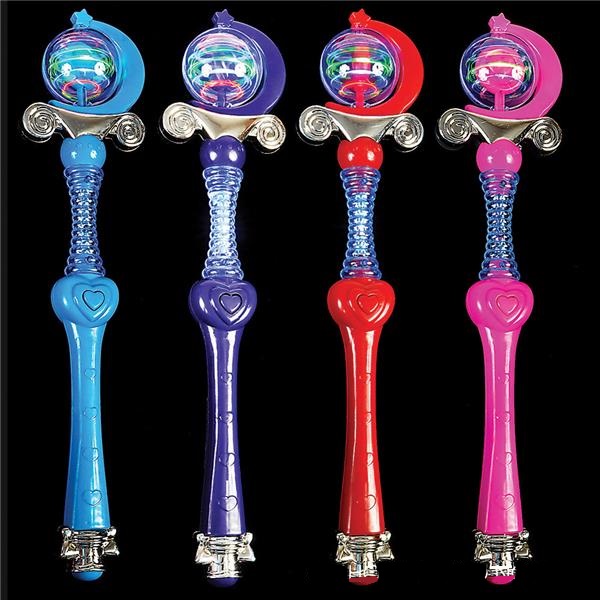 18" Light up Spinning Princess Wand (case of 36)