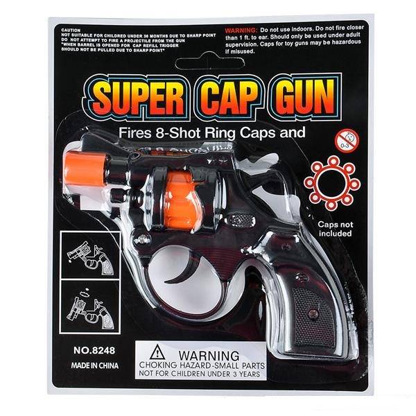 Cap Gun Black Plastic - Dozen