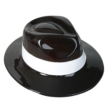 BLACK GRAND GANGSTER HAT WITH BAND (case of 288)