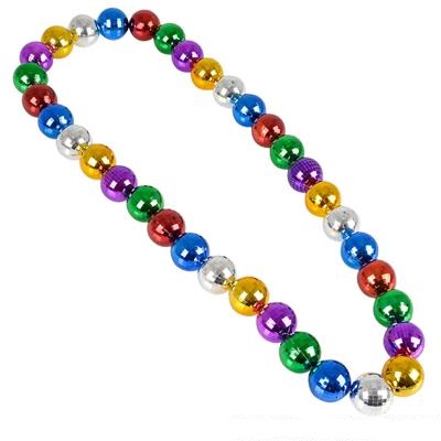 42" Multicolor Mirror Ball Beads (case of 48)