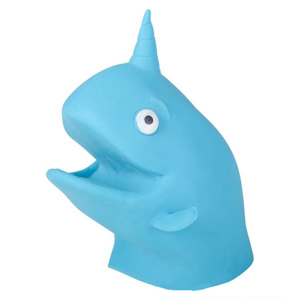 4" Narwhal Rubber Hand Puppet (case of 72)