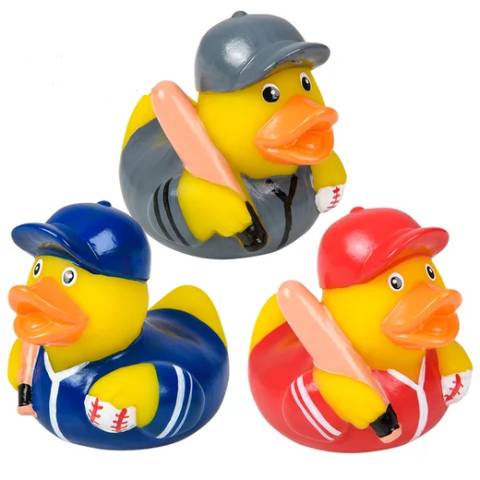 2" Baseball Rubber Ducky Assortment - Case of 576