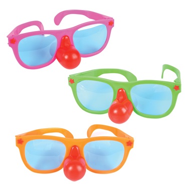 Jumbo Sunglasses with Clown Nose (case of 144)