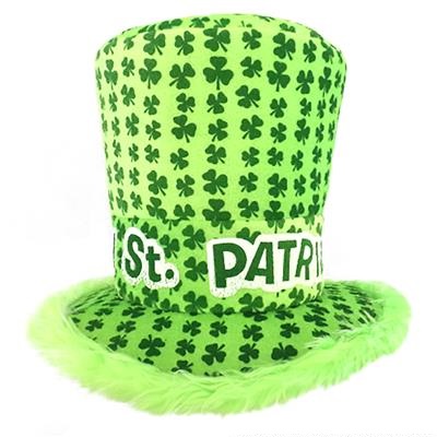 Shamrock Top Hat with Fur (case of 48)