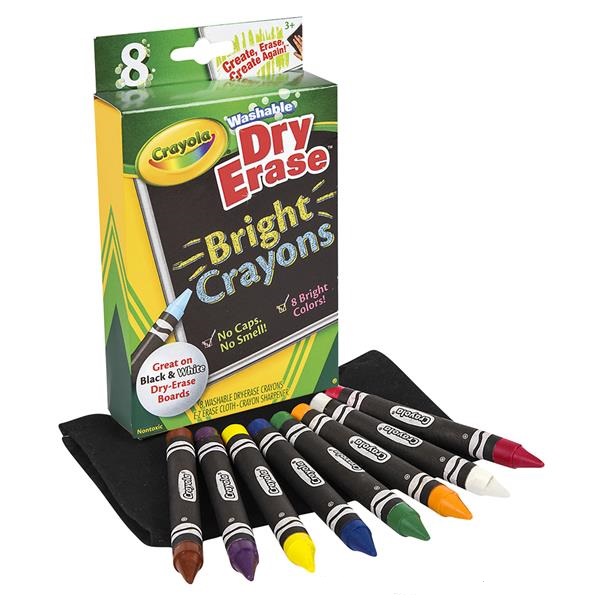 Crayola Dry Erase Bright Large Crayons 8pc (case of 24)