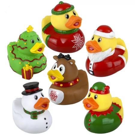 3.5" Christmas Rubber Ducky Assortment - Case of 72