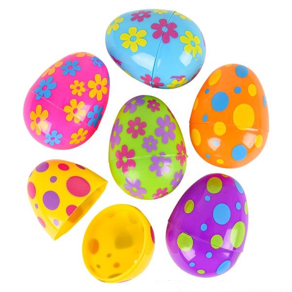 3.125\" Printed Plastic Easter Eggs (case of 576)