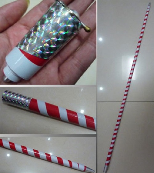 Appearing Cane Steel Red and White