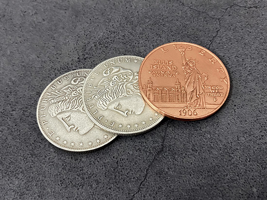 Digital Dissolve Morgan & Statue of Liberty Ancient Coin by Oliver Magic (watch video)