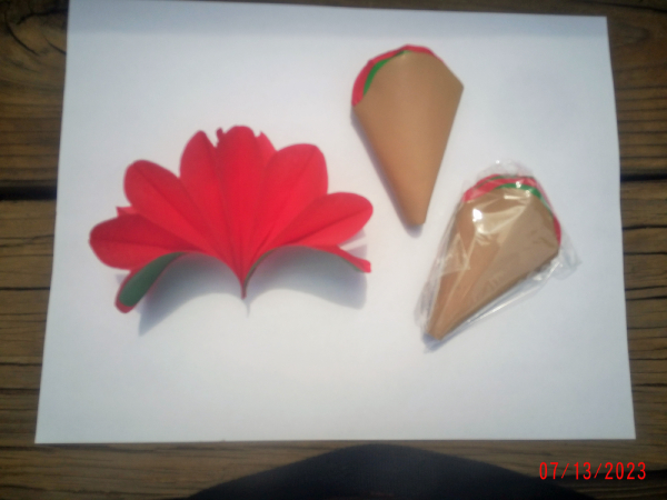 Deluxe Flowers from Fingertips Red with Leather Flesh Color Holders
