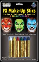 Wolfe Face Art and FX 6 pc Makeup Stixs (Bright)