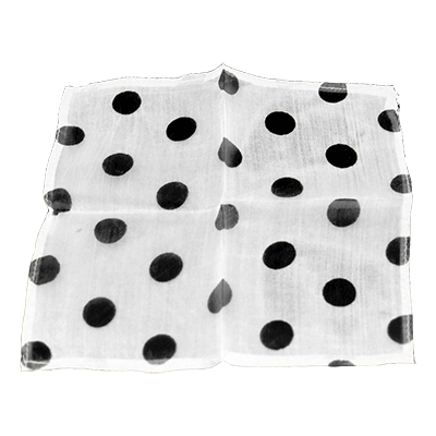Polka Dot Silk white with black spots
