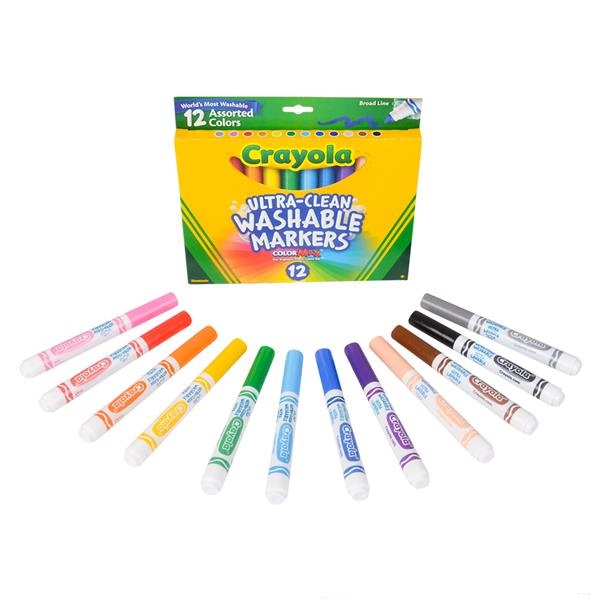 Crayola Washable Markers, Assorted Colors - 12 markers