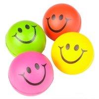 2.5" Assorted Colors Smiley Face Stress Ball - Case of 288