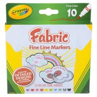 Crayola Fine Line Fabric Markers 10pc (case of 24)