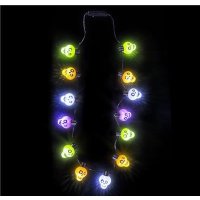 25" Light up Colored Skull Necklace (case of 48)