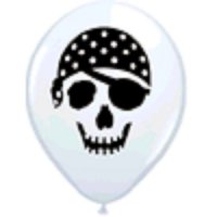 5 Inch Round Pirate Skull Balloons (100 count)