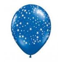 11 inch Round Blue Stars Around Balloons